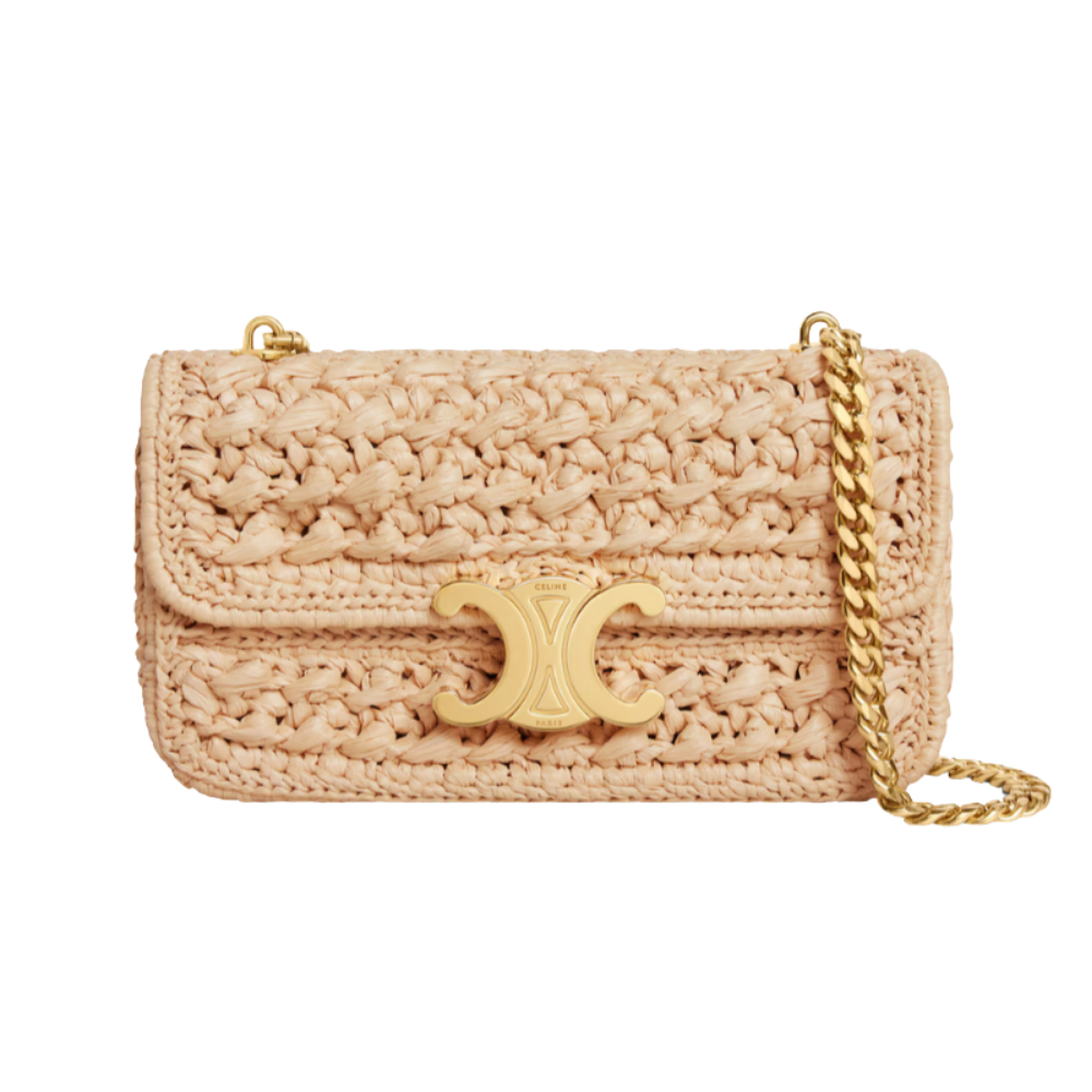 CL Straw Chain Crossbody Bag